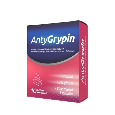 AntyGrypin 500 mg + 150 mg + 50 mg tabletki musujące 10 tabl.