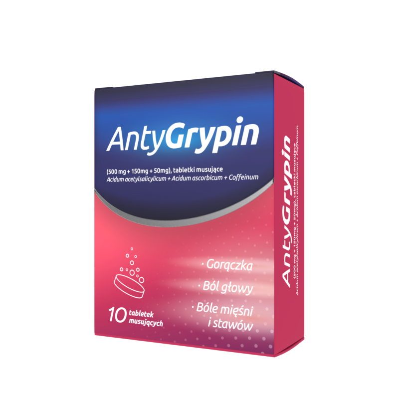 AntyGrypin 500 mg + 150 mg + 50 mg tabletki musujące 10 tabl.