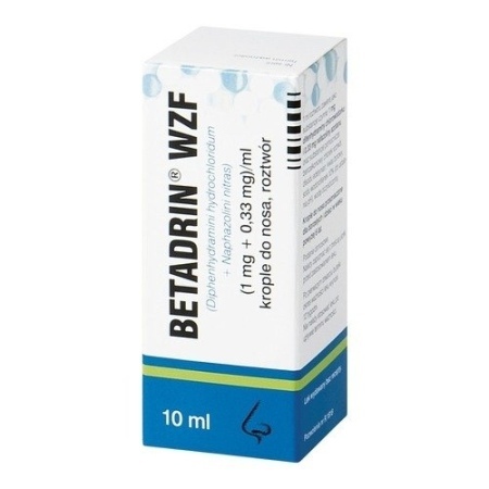 Betadrin WZF (1 mg + 0,33 mg)/ml krople do nosa, roztwór 1 fl. 10 ml