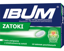 Ibum Zatoki 200 mg + 30 mg tabletki powlekane 10 sztuk