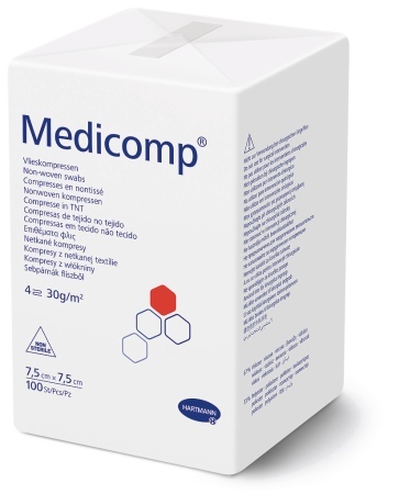 KOMPRESY niejałowe MEDICOMP  7.5CM*7.5CM *100 sztuk