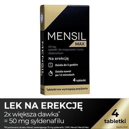MENSIL MAX 50mg * 4 tabl.do rozgr.i żucia Hasco   