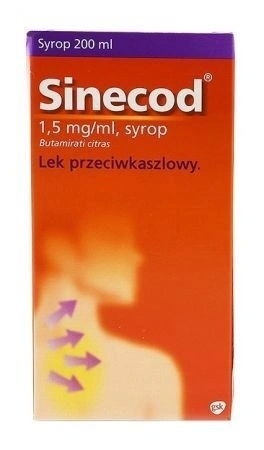 Sinecod 1,5 mg/ml syrop 1 butelka 200 ml