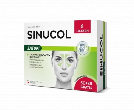 SinuCol zatoki tabletki*60 sztuk+ Aromabalsam Gratis