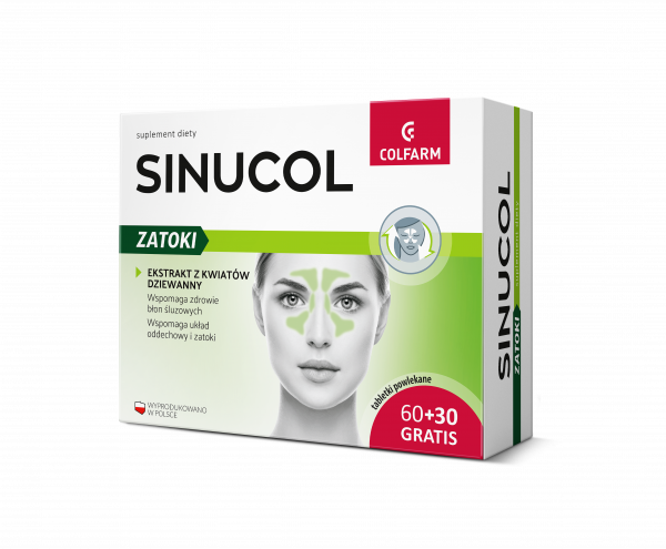 SinuCol zatoki tabletki*60 sztuk+ Aromabalsam Gratis