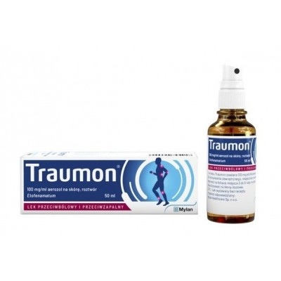 Traumon 100 mg/ml aerozol na skórę, roztwór 1 butelka 50 ml